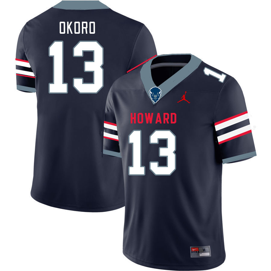 Men-Youth #13 Isaiah Okoro howard Bison 2023 College Football Jerseys Stitched-Blue